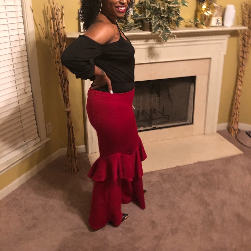 Retro Bell Flare Ruffle Pants - Picture 1 of 2